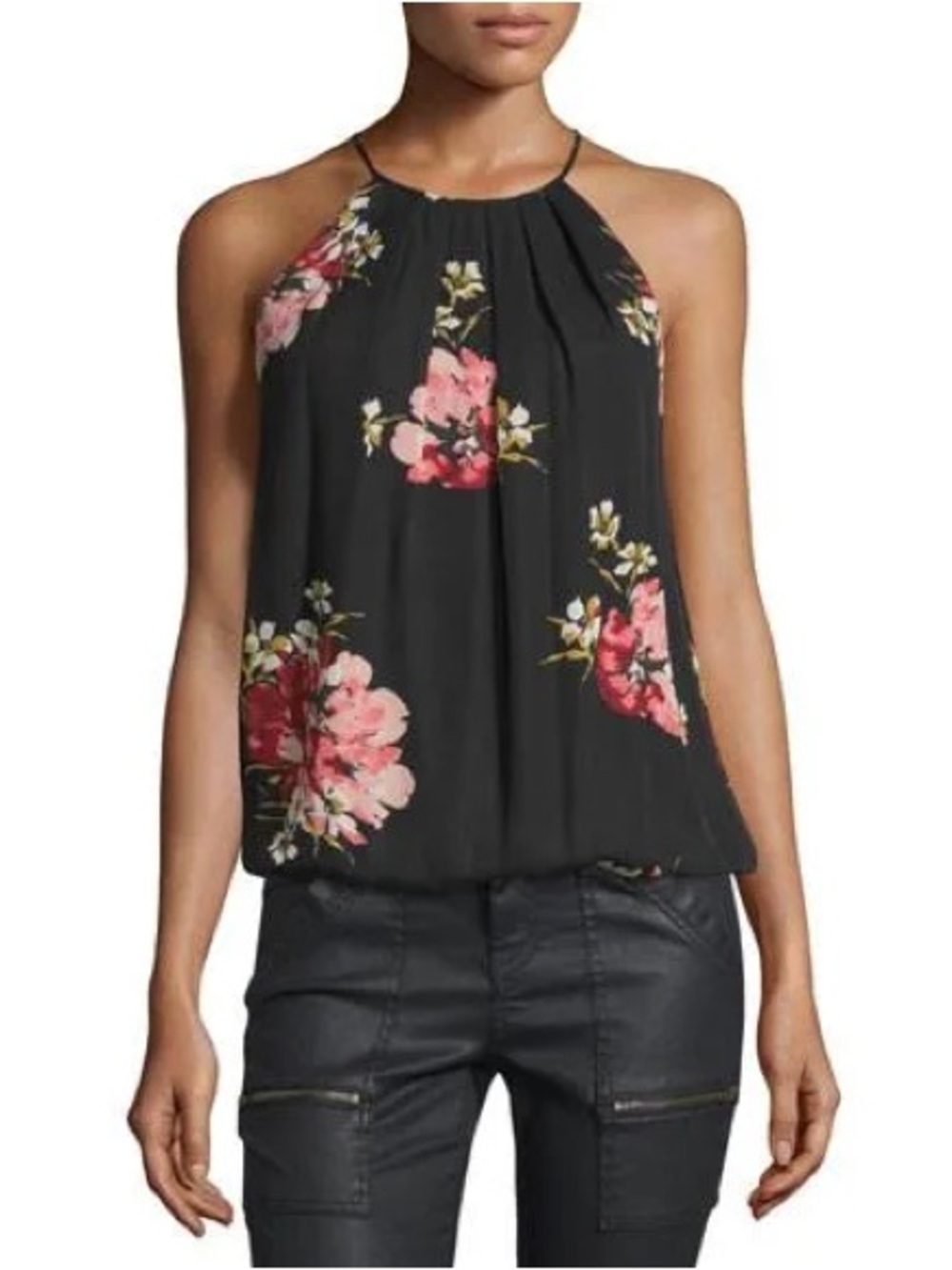 Joie Anatase C Floral Print Sleeveless Silk Floral Top
